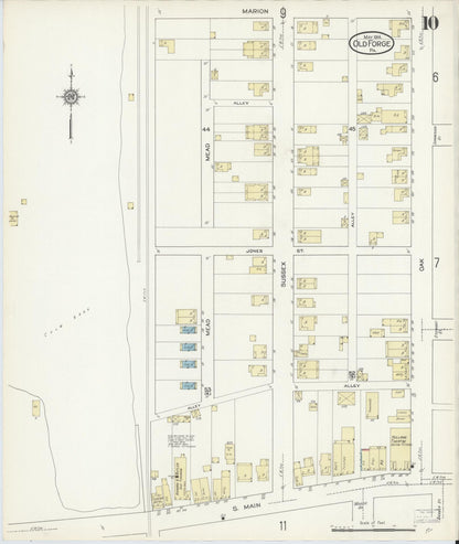Sanborn Fire Insurance Map from Old Forge, Lackawanna County, Pennsylvania (1914), Sheet #0010 - Historic Sanborn Fire Insurance Map Print, vintage old map wall art, antique decor, genealogy gift, Pennsylvania Pennsylvania map