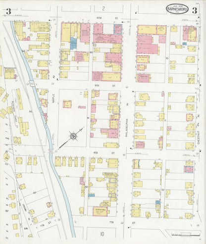 Sanborn Fire Insurance Map from Barnesboro, Cambria County, Pennsylvania (1930), Sheet #0003 - Complete Map Set gallery image, historic Sanborn map, vintage wall art, Pennsylvania Pennsylvania