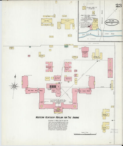 Sanborn Fire Insurance Map from Hopkinsville, Christian County, Kentucky (1906), Sheet #0023 - Complete Map Set gallery image, historic Sanborn map, vintage wall art, Kentucky Kentucky