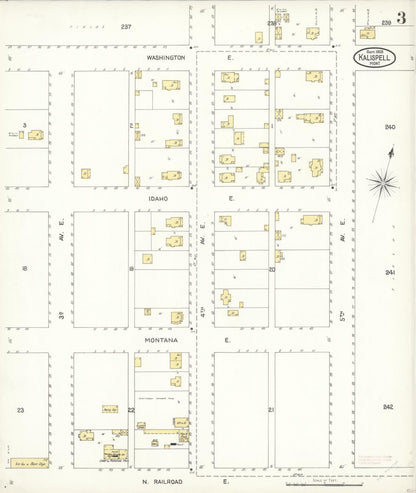 Sanborn Fire Insurance Map from Kalispell, Flathead County, Montana (1903), Sheet #0003 - Complete Map Set gallery image, historic Sanborn map, vintage wall art, Montana Montana