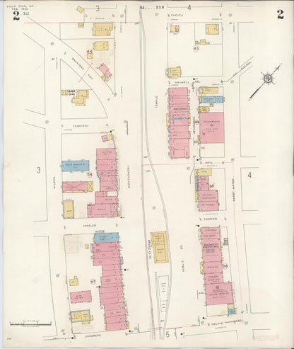 Sanborn Fire Insurance Map from Villa Rica, Carroll County, Georgia (1944), Sheet #0002 - Complete Map Set gallery image, historic Sanborn map, vintage wall art, Georgia Georgia