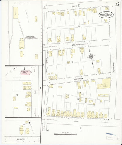 Sanborn Fire Insurance Map from Middletown, New Castle County, Delaware (1910), Sheet #0006 - Complete Map Set gallery image, historic Sanborn map, vintage wall art, Delaware Delaware