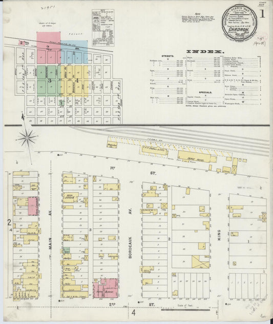Sanborn Fire Insurance Map from Chadron, Dawes County, Nebraska (1897), Sheet #0001 - Historic Sanborn Fire Insurance Map Print, vintage old map wall art, antique decor, genealogy gift, Nebraska Nebraska map