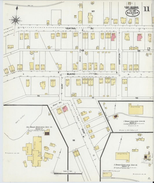 Sanborn Fire Insurance Map from Bangor, Northampton County, Pennsylvania (1904), Sheet #0011 - Historic Sanborn Fire Insurance Map Print, vintage old map wall art, antique decor, genealogy gift, Pennsylvania Pennsylvania map