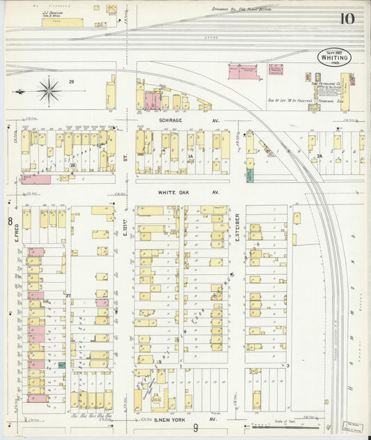 Sanborn Fire Insurance Map from Whiting, Lake County, Indiana (1907), Sheet #0010 - Historic Sanborn Fire Insurance Map Print, vintage old map wall art, antique decor, genealogy gift, Indiana Indiana map