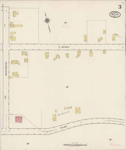 Sanborn Fire Insurance Map from Scio, Allegany County, New York (1922), Sheet #0003 - Historic Sanborn Fire Insurance Map Print, vintage old map wall art, antique decor, genealogy gift, New York New York map