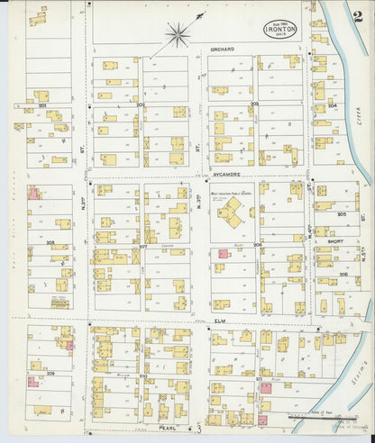 Sanborn Fire Insurance Map from Ironton, Lawrence County, Ohio (1904), Sheet #0002 - Historic Sanborn Fire Insurance Map Print, vintage old map wall art, antique decor, genealogy gift, Ohio Ohio map