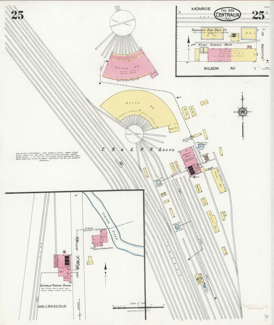 Sanborn Fire Insurance Map from Centralia, Marion, Clinton, Jefferson, and Washington Counties, Illinois (1924), Sheet #0025 - Historic Sanborn Fire Insurance Map Print, vintage old map wall art, antique decor, genealogy gift, Illinois Illinois map