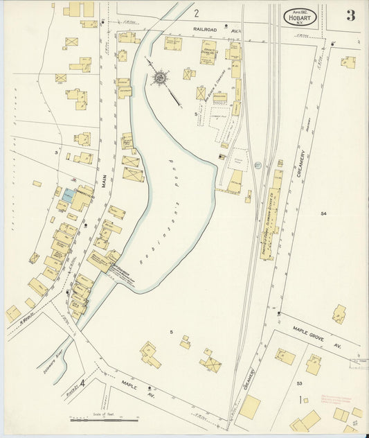 Sanborn Fire Insurance Map from Hobart, Delaware County, New York (1912), Sheet #0003 - Historic Sanborn Fire Insurance Map Print, vintage old map wall art, antique decor, genealogy gift, Hobart Delaware map
