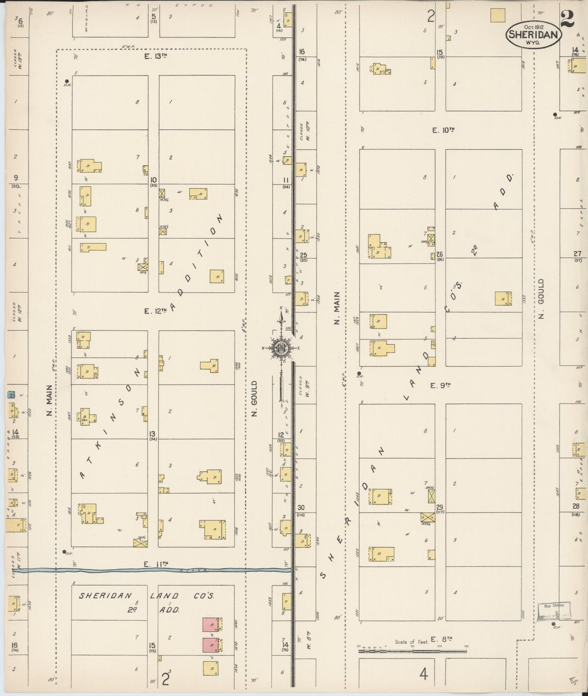 Sanborn Fire Insurance Map from Sheridan, Sheridan County, Wyoming (1912), Sheet #0002 - Complete Map Set gallery image, historic Sanborn map, vintage wall art, Wyoming Wyoming