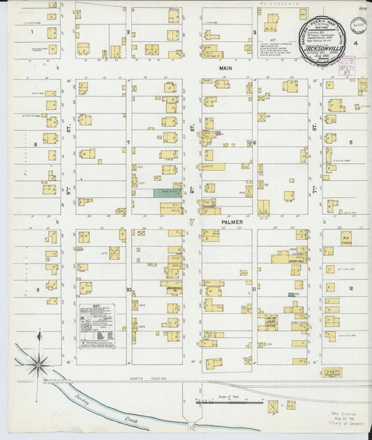 Sanborn Fire Insurance Map from Jacksonville, Athens County, Ohio (1901), Sheet #0001 - Historic Sanborn Fire Insurance Map Print, vintage old map wall art, antique decor, genealogy gift, Ohio Ohio map