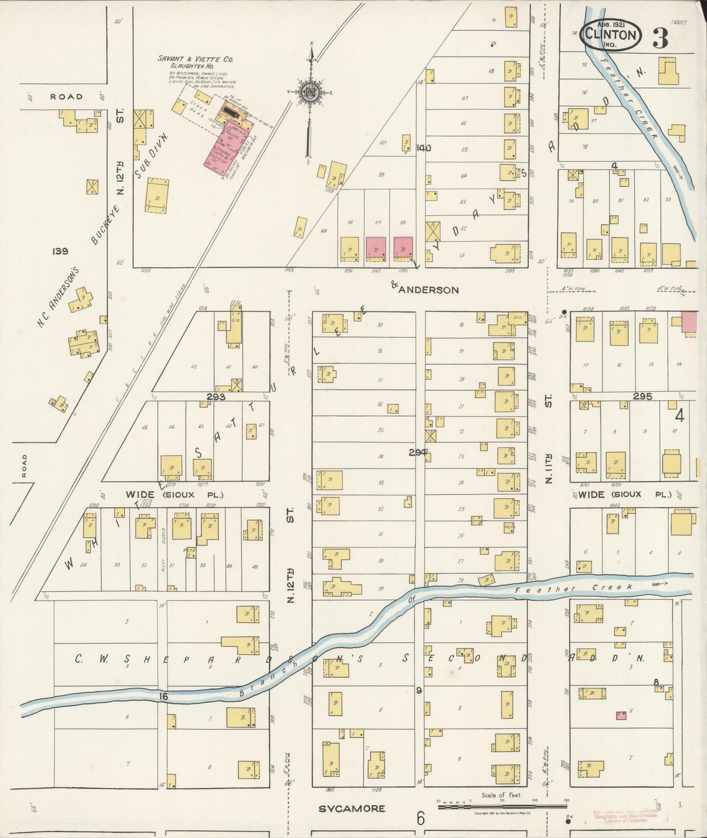 Sanborn Fire Insurance Map from Clinton, Vermillion County, Indiana (1921), Sheet #0003 - Historic Sanborn Fire Insurance Map Print, vintage old map wall art, antique decor, genealogy gift, Indiana Indiana map