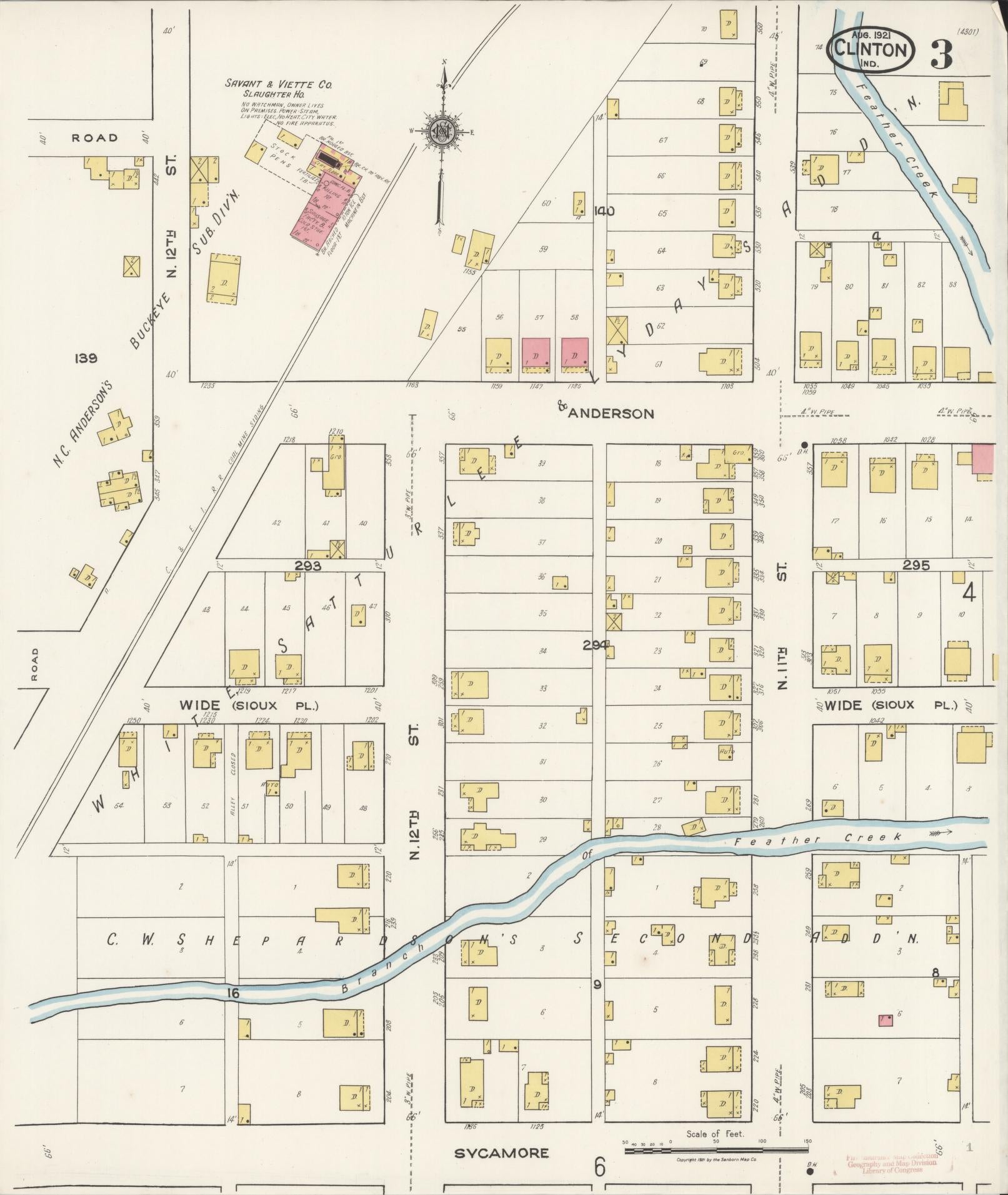 Sanborn Fire Insurance Map from Clinton, Vermillion County, Indiana (1921), Sheet #0003 - Historic Sanborn Fire Insurance Map Print, vintage old map wall art, antique decor, genealogy gift, Indiana Indiana map