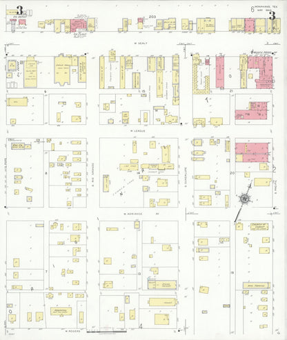 Sanborn Fire Insurance Map from Monahans, Ward County, Texas (1940), Sheet #0003 - Historic Sanborn Fire Insurance Map Print, vintage old map wall art, antique decor, genealogy gift, Texas Texas map