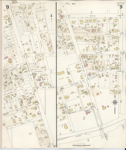 Sanborn Fire Insurance Map from Conroe, Montgomery County, Texas (1943), Sheet #0009 - Complete Map Set gallery image, historic Sanborn map, vintage wall art, Texas Texas