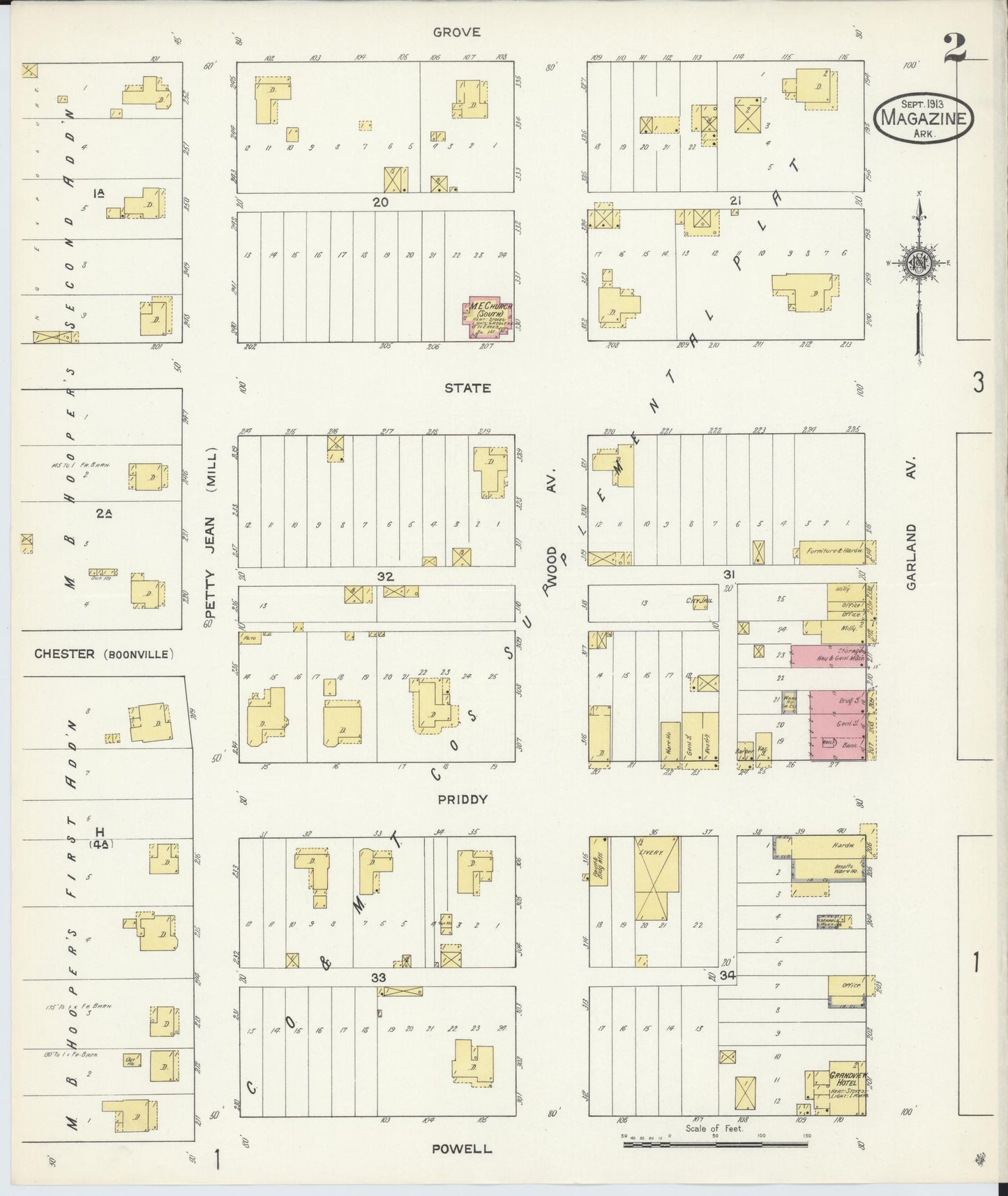 Sanborn Fire Insurance Map from Magazine, Logan County, Arkansas (1913), Sheet #0002 - Historic Sanborn Fire Insurance Map Print, vintage old map wall art, antique decor, genealogy gift, Arkansas Arkansas map
