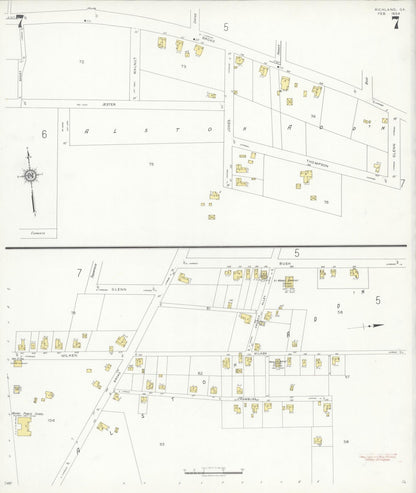 Sanborn Fire Insurance Map from Richland, Stewart County, Georgia (1934), Sheet #0007 - Complete Map Set gallery image, historic Sanborn map, vintage wall art, Georgia Georgia