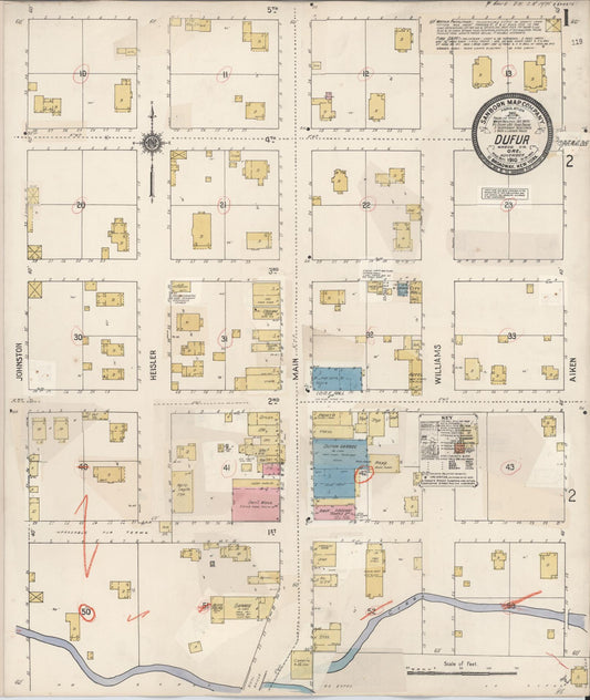 Sanborn Fire Insurance Map from Dufur, Wasco County, Oregon (1931), Sheet #0001 - Historic Sanborn Fire Insurance Map Print, vintage old map wall art, antique decor, genealogy gift, Oregon Oregon map