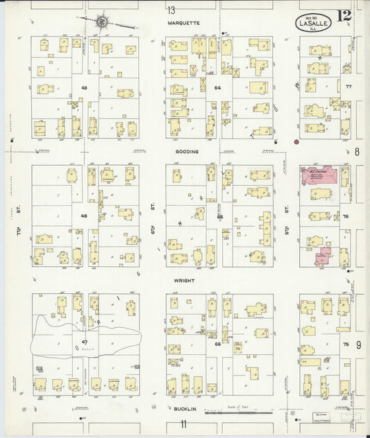 Sanborn Fire Insurance Map from La Salle, La Salle County, Illinois (1911), Sheet #0012 - Historic Sanborn Fire Insurance Map Print, vintage old map wall art, antique decor, genealogy gift, Illinois Illinois map