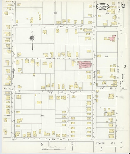 Sanborn Fire Insurance Map from Columbia, Maury County, Tennessee (1914), Sheet #0002 - Complete Map Set gallery image, historic Sanborn map, vintage wall art, Tennessee Tennessee