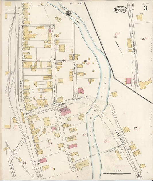 Sanborn Fire Insurance Map from Barton, Allegany County, Maryland (1936), Sheet #0003 - Historic Sanborn Fire Insurance Map Print, vintage old map wall art, antique decor, genealogy gift, Maryland Maryland map
