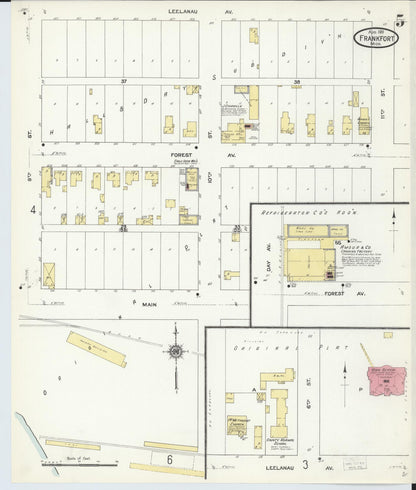 Sanborn Fire Insurance Map from Frankfort, Benzie County, Michigan (1911), Sheet #0005 - Complete Map Set gallery image, historic Sanborn map, vintage wall art, Michigan Michigan