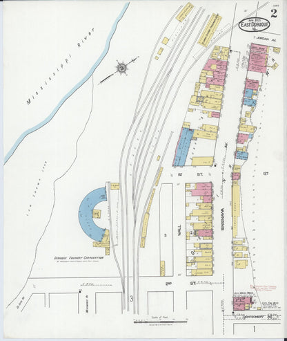 Sanborn Fire Insurance Map from East Dubuque, Jo Daviess County, Illinois (1921), Sheet #0002 - Complete Map Set gallery image, historic Sanborn map, vintage wall art, Illinois Illinois