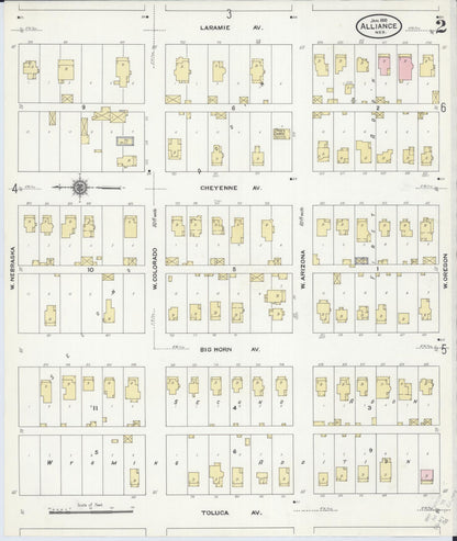 Sanborn Fire Insurance Map from Alliance, Box Butte County, Nebraska (1910), Sheet #0002 - Complete Map Set gallery image, historic Sanborn map, vintage wall art, Nebraska Nebraska