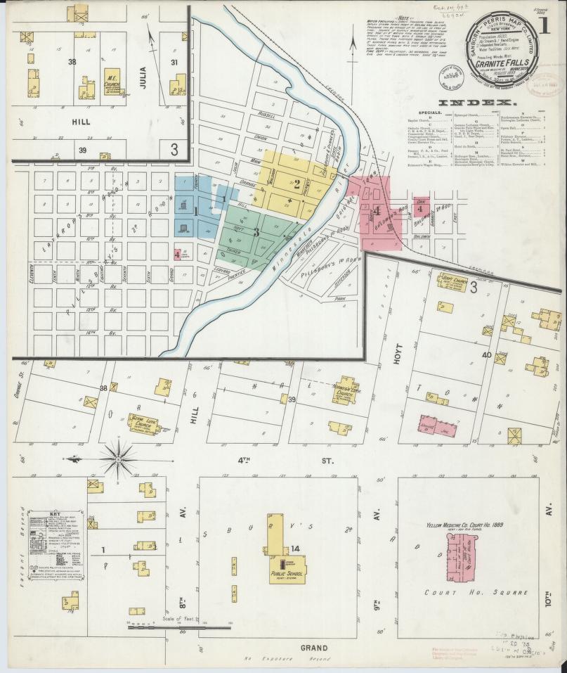 Sanborn Fire Insurance Map from Granite Falls, Yellow Medicine And Chippewa Counties, Minnesota. (1899) – Map View