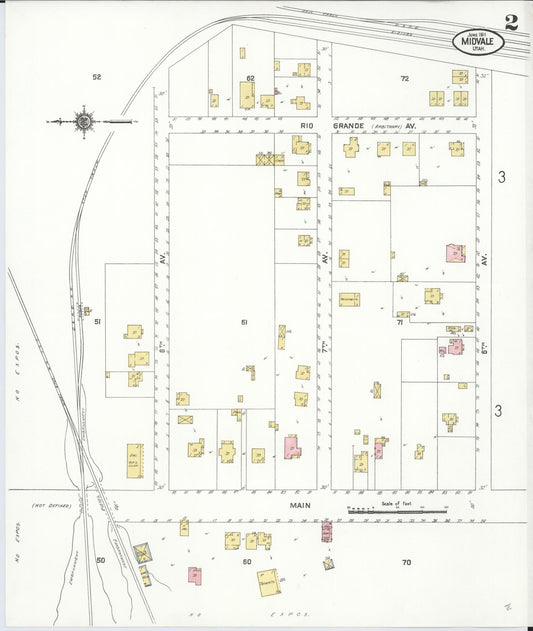 Sanborn Fire Insurance Map from Midvale, Salt Lake County, Utah (1911), Sheet #0002 - Historic Sanborn Fire Insurance Map Print, vintage old map wall art, antique decor, genealogy gift, Utah Utah map
