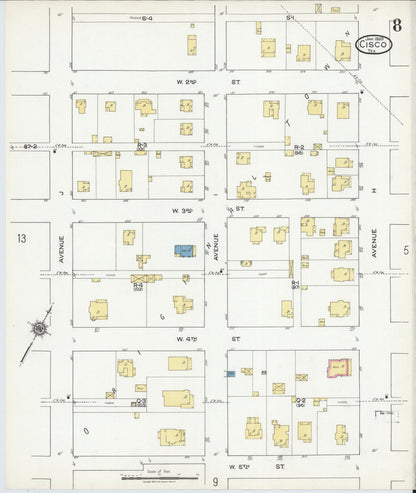 Sanborn Fire Insurance Map from Cisco, Eastland County, Texas (1920), Sheet #0008 - Complete Map Set gallery image, historic Sanborn map, vintage wall art, Texas Texas