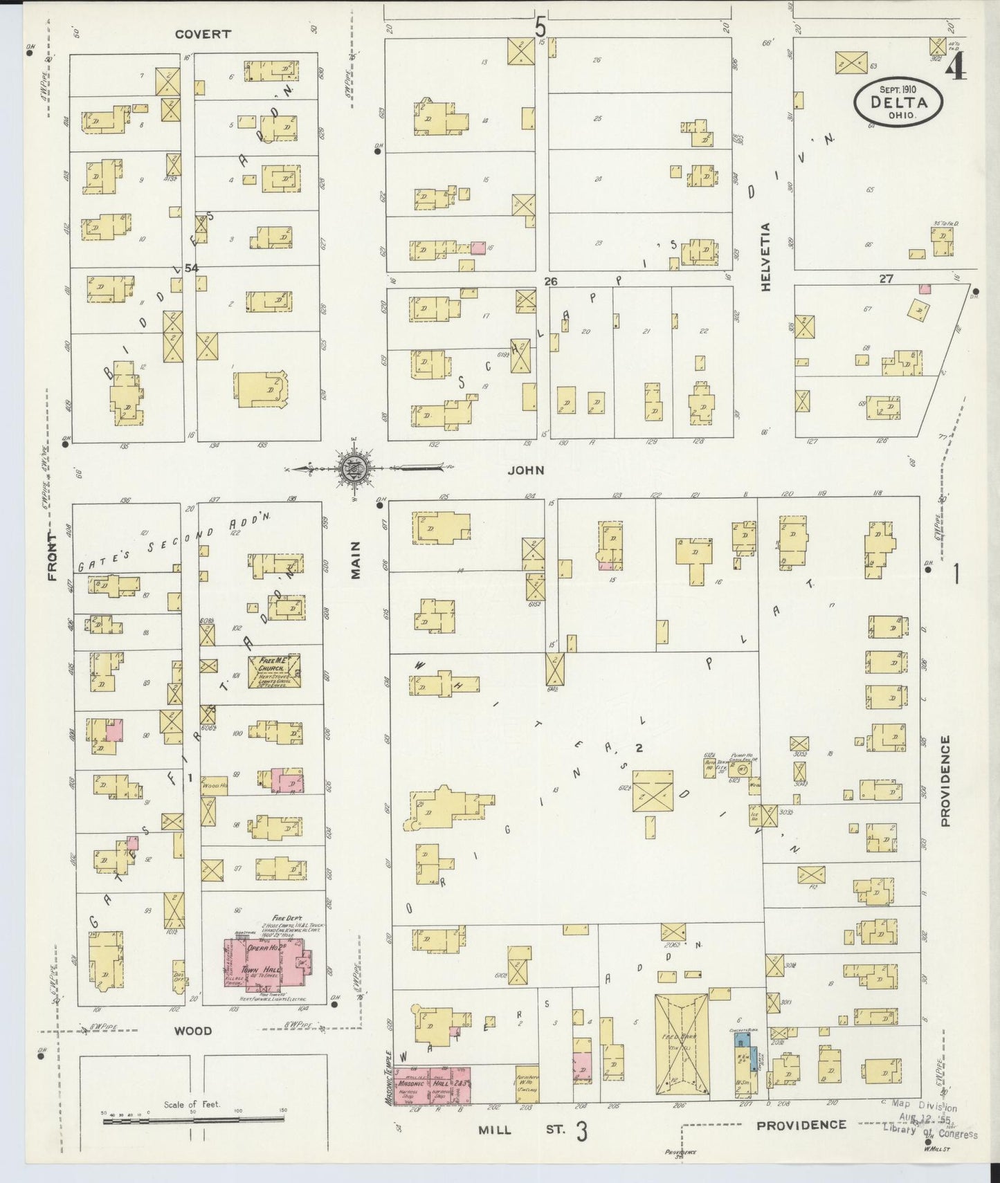 Sanborn Fire Insurance Map from Delta, Fulton County, Ohio (1905), Sheet #0008 - Complete Map Set gallery image, historic Sanborn map, vintage wall art, Ohio Ohio