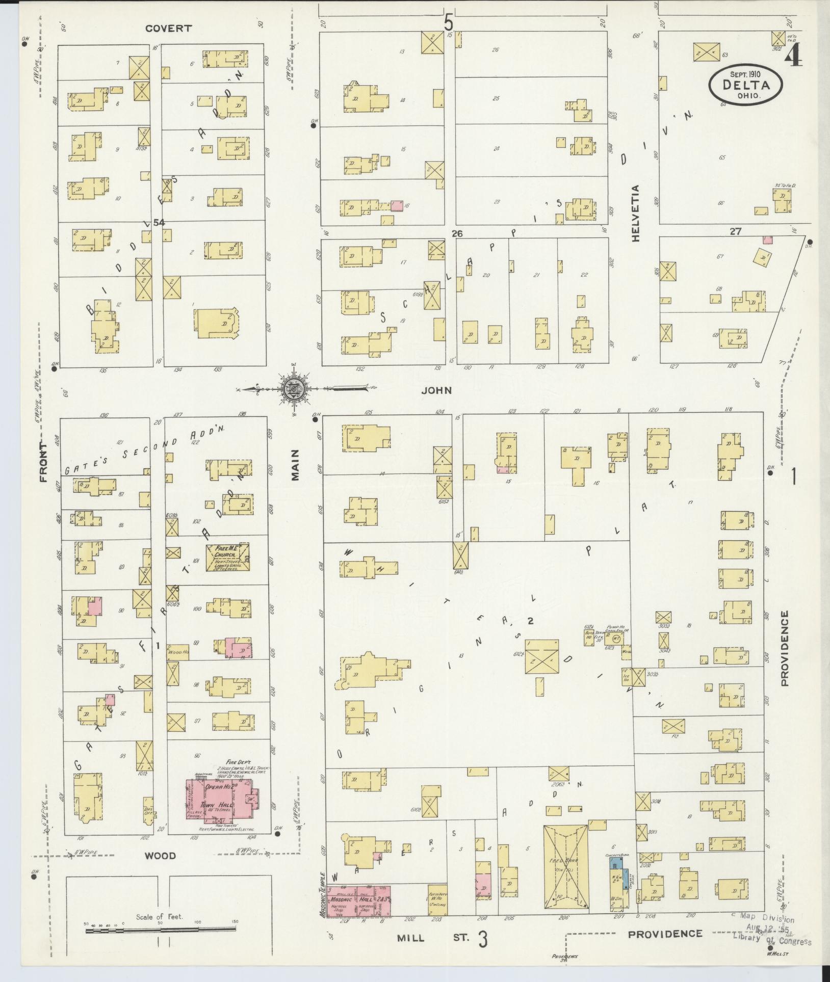 Sanborn Fire Insurance Map from Delta, Fulton County, Ohio (1905), Sheet #0008 - Complete Map Set gallery image, historic Sanborn map, vintage wall art, Ohio Ohio