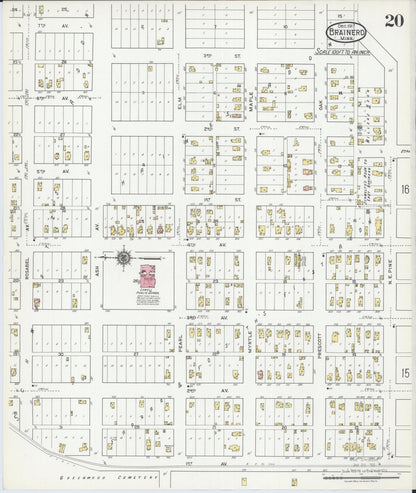Sanborn Fire Insurance Map from Brainerd, Crow Wing County, Minnesota (1917), Sheet #0020 - Historic Sanborn Fire Insurance Map Print, vintage old map wall art, antique decor, genealogy gift, Minnesota Minnesota map