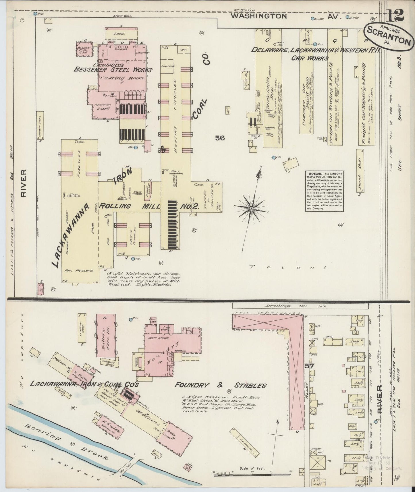 Sanborn Fire Insurance Map from Scranton, Lackawanna County, Pennsylvania (1884), Sheet #0012 - Complete Map Set gallery image, historic Sanborn map, vintage wall art, Pennsylvania Pennsylvania