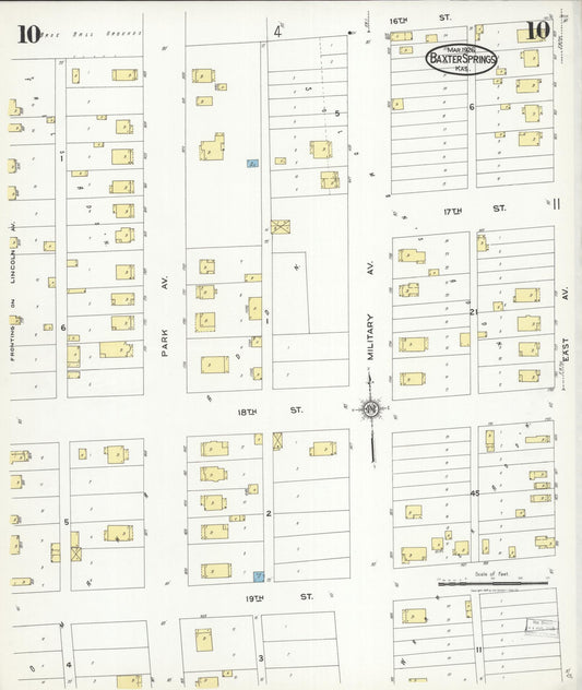 Sanborn Fire Insurance Map from Baxter Springs, Cherokee County, Kansas (1926), Sheet #0010 - Historic Sanborn Fire Insurance Map Print, vintage old map wall art, antique decor, genealogy gift, Kansas Kansas map