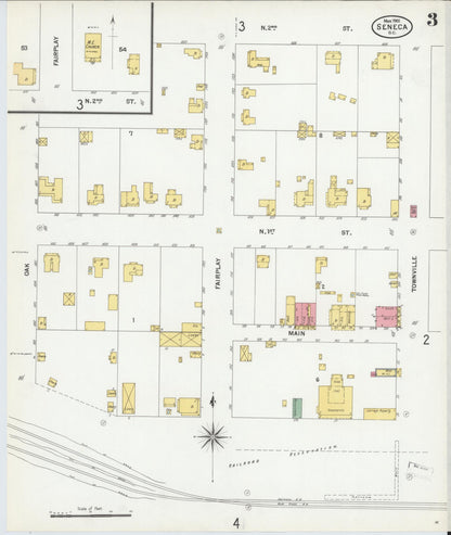 Sanborn Fire Insurance Map from Seneca, Oconee County, South Carolina (1901), Sheet #0003 - Complete Map Set gallery image, historic Sanborn map, vintage wall art, South Carolina South Carolina