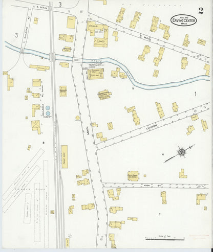 Sanborn Fire Insurance Map from Erving Center, Franklin County, Massachusetts (1915), Sheet #0002 - Complete Map Set gallery image, historic Sanborn map, vintage wall art, Massachusetts Massachusetts