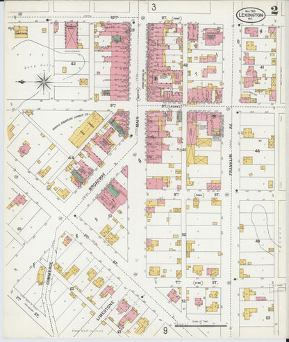 Sanborn Fire Insurance Map from Lexington, Lafayette County, Missouri (1900), Sheet #0002 - Historic Sanborn Fire Insurance Map Print, vintage old map wall art, antique decor, genealogy gift, Missouri Missouri map