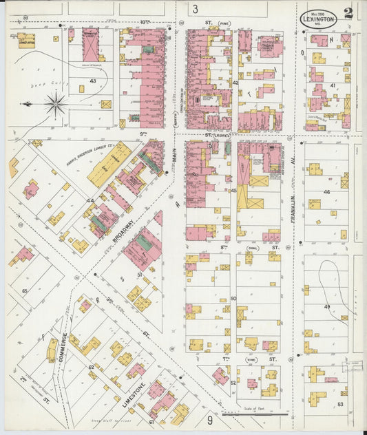 Sanborn Fire Insurance Map from Lexington, Lafayette County, Missouri (1900), Sheet #0002 - Historic Sanborn Fire Insurance Map Print, vintage old map wall art, antique decor, genealogy gift, Missouri Missouri map