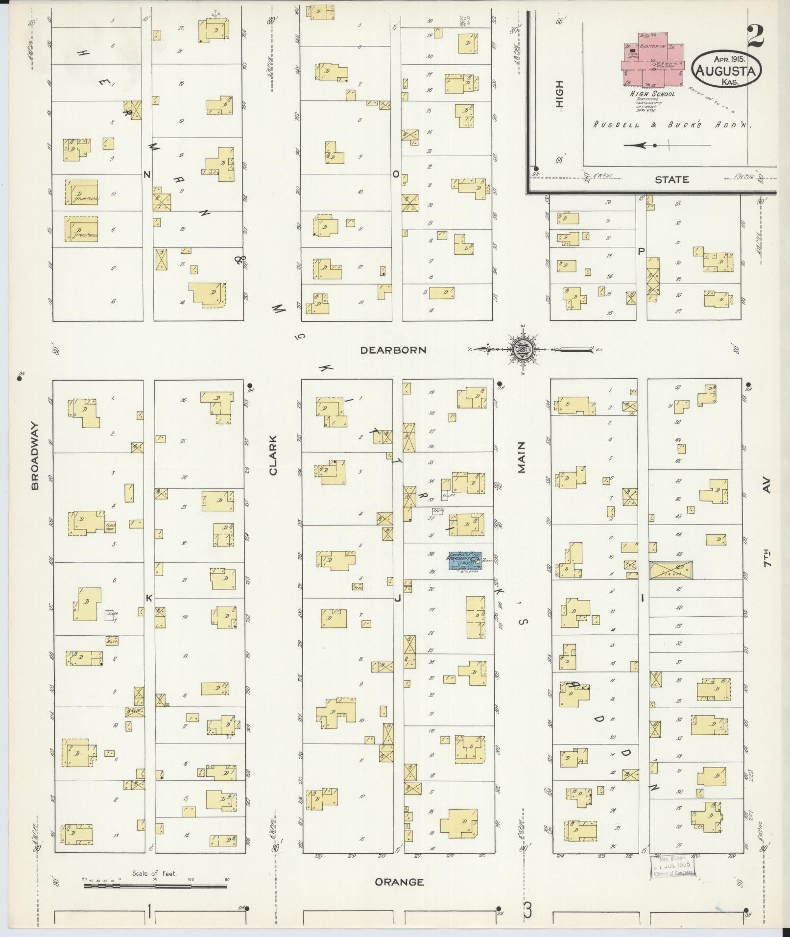 Sanborn Fire Insurance Map from Augusta, Butler County, Kansas (1915), Sheet #0002 - Complete Map Set gallery image, historic Sanborn map, vintage wall art, Kansas Kansas