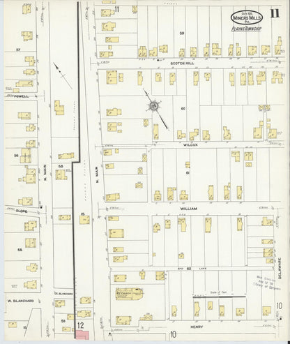 Sanborn Fire Insurance Map from Miners Mills, Luzerne County, Pennsylvania (1911), Sheet #0011 - Complete Map Set gallery image, historic Sanborn map, vintage wall art, Pennsylvania Pennsylvania