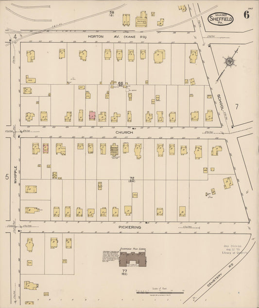 Sanborn Fire Insurance Map from Sheffield, Warren County, Pennsylvania (1922), Sheet #0006 - Historic Sanborn Fire Insurance Map Print, vintage old map wall art, antique decor, genealogy gift, Pennsylvania Pennsylvania map