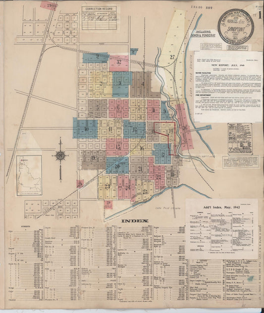 Sanborn Fire Insurance Map from Sandpoint, Bonner County, Idaho. (1948) – Historic Sanborn Fire Insurance Map Print