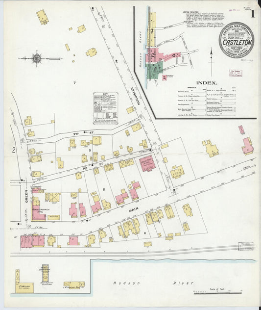 Sanborn Fire Insurance Map from Castleton On Hudson, Rensselaer County, New York. (1910) – Historic Sanborn Fire Insurance Map Print