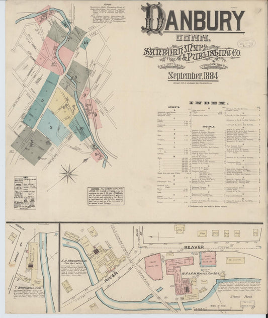Sanborn Fire Insurance Map from Danbury, Fairfield County, Connecticut. (1884) – Historic Sanborn Fire Insurance Map Print