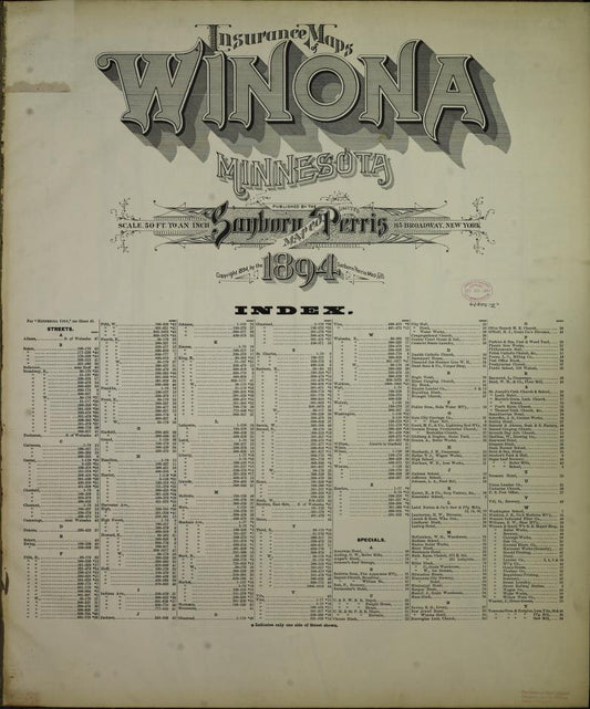 Sanborn Fire Insurance Map from Winona, Wonona County, Minnesota. (1894) – Map View