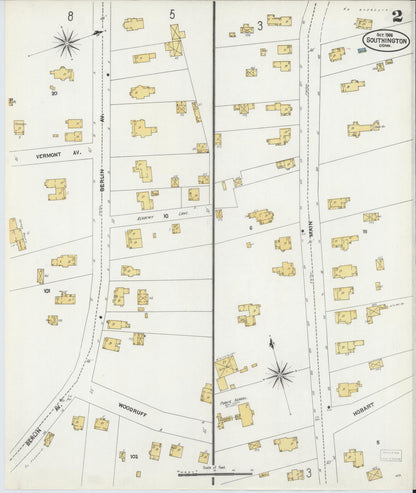 Sanborn Fire Insurance Map from Southington, Hartford County, Connecticut (1906), Sheet #0002 - Complete Map Set gallery image, historic Sanborn map, vintage wall art, Connecticut Connecticut