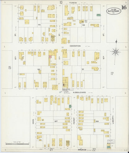 Sanborn Fire Insurance Map from Baton Rouge, East Baton Rouge Parish, Louisiana (1903), Sheet #0016 - Complete Map Set gallery image, historic Sanborn map, vintage wall art, Louisiana Louisiana