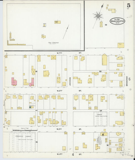 Sanborn Fire Insurance Map from Manchester, Adams County, Ohio (1904), Sheet #0005 - Historic Sanborn Fire Insurance Map Print, vintage old map wall art, antique decor, genealogy gift, Ohio Ohio map